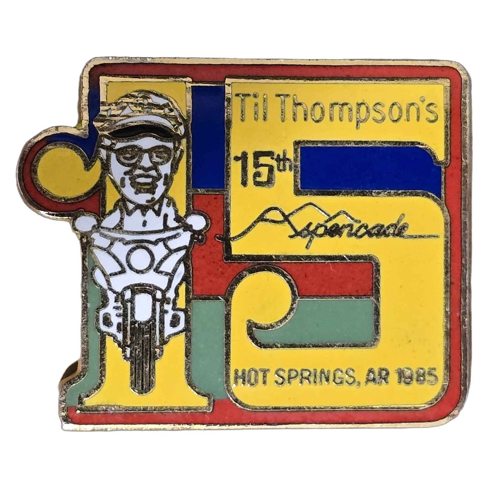 Vintage 1985 Til Thompson's 15th Aspencade Hot Springs Arkansas Lapel Pin J33